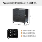 Ensemble de 2 meubles d'appoint Joseph Midcentury de 76 cm de haut et 2 portes, par HULALA HOME