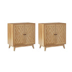 Ensemble de 2 meubles d'appoint Joseph Midcentury de 76 cm de haut et 2 portes, par HULALA HOME