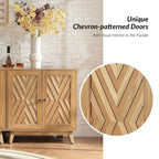 Ensemble de 2 meubles d'appoint Joseph Midcentury de 76 cm de haut et 2 portes, par HULALA HOME