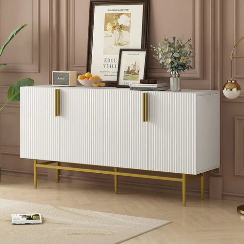 Buffet/vaisselier moderne et élégant à 4 portes, 60 pouces