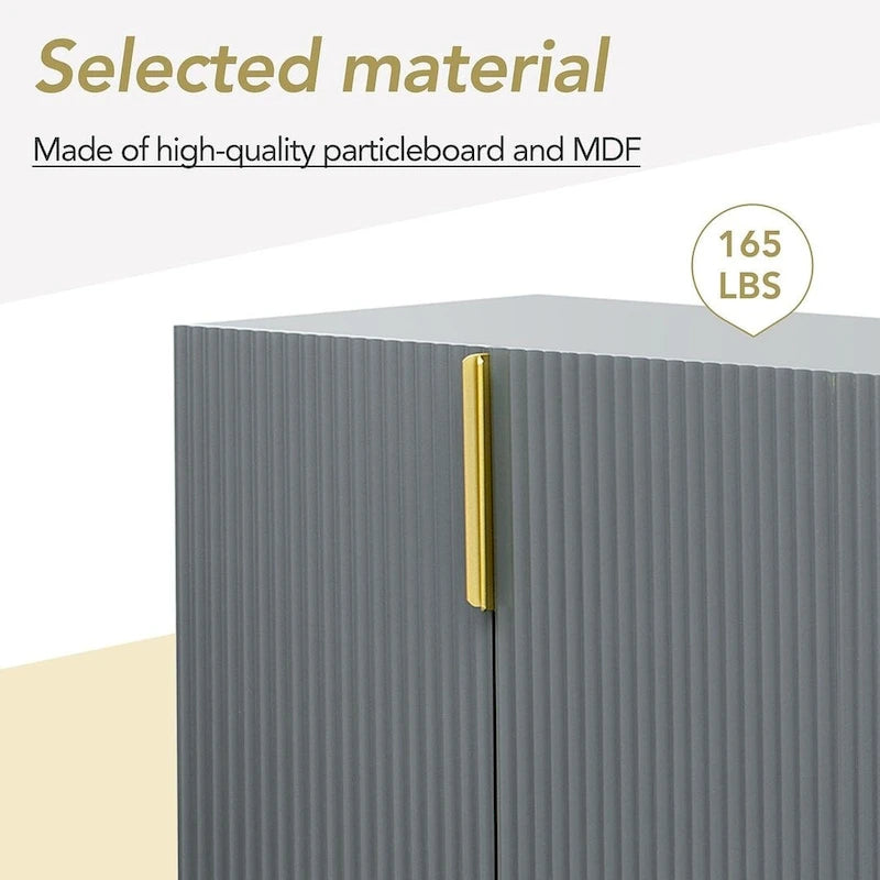 Buffet/vaisselier moderne et élégant à 4 portes, 60 pouces