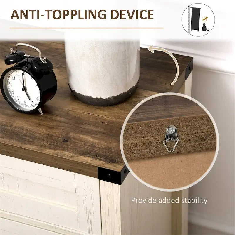 Buffet de cuisine à deux portes de grange avec tiroir