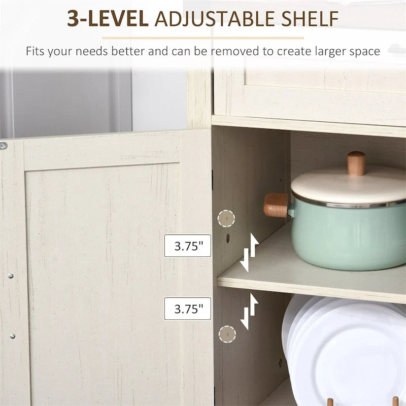 Buffet de cuisine à deux portes de grange avec tiroir