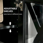 Buffet en bois avec tiroirs de rangement et porte vitrée - Non applicable