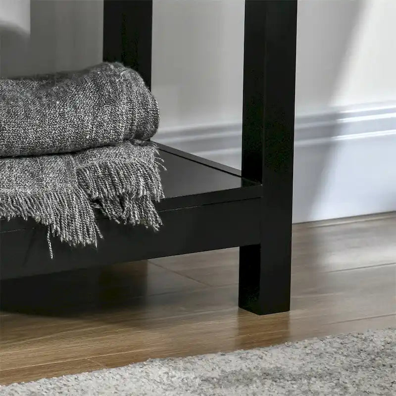 Buffet en bois avec tiroirs de rangement et porte vitrée - Non applicable