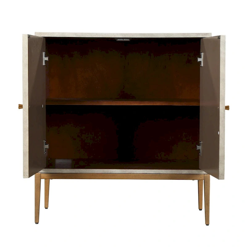 Meuble d'appoint moderne du milieu du siècle, en bois, à 2 portes, pouvant servir de table basse d'entrée, de buffet de chambre ou de commode - 75 cm (29,5 pouces)