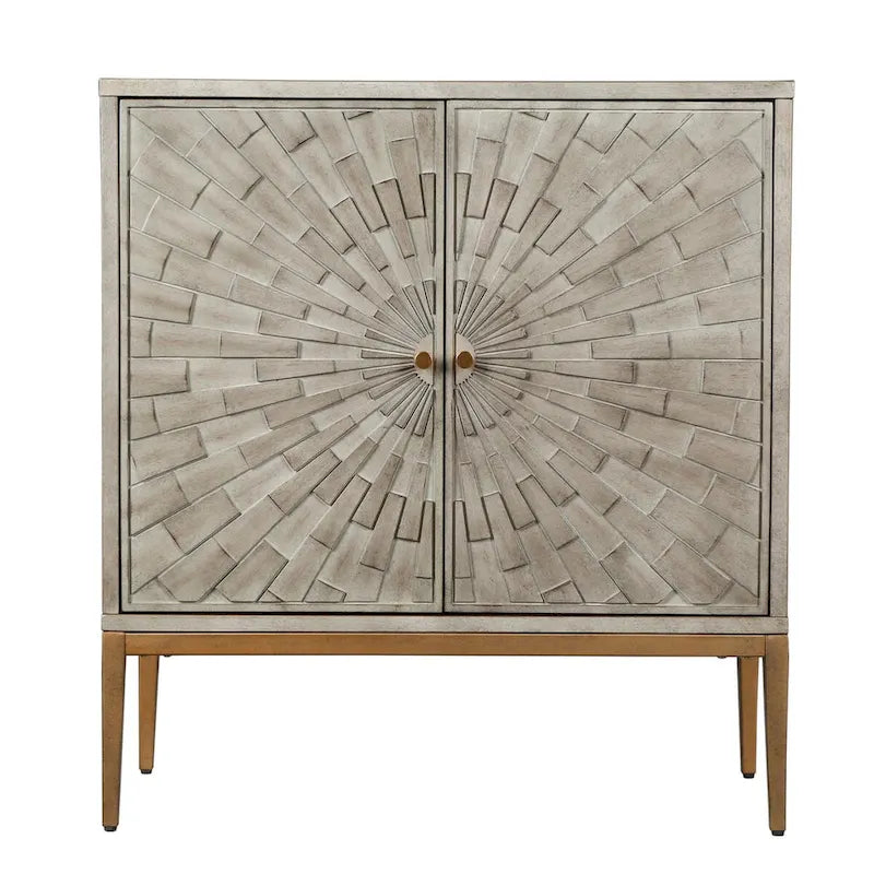 Meuble d'appoint moderne du milieu du siècle, en bois, à 2 portes, pouvant servir de table basse d'entrée, de buffet de chambre ou de commode - 75 cm (29,5 pouces)