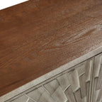 Meuble d'appoint moderne du milieu du siècle, en bois, à 2 portes, pouvant servir de table basse d'entrée, de buffet de chambre ou de commode - 75 cm (29,5 pouces)