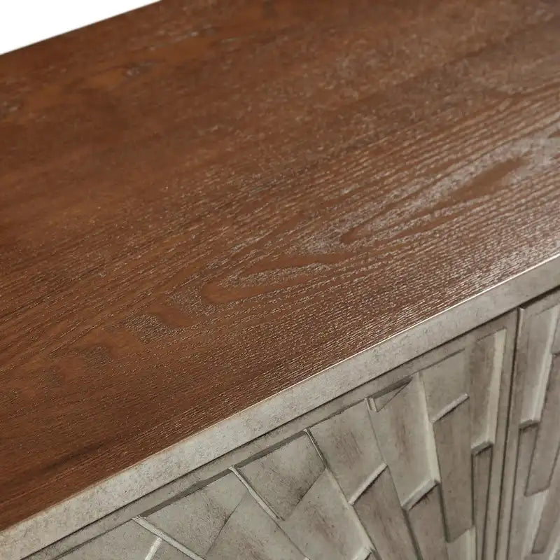 Meuble d'appoint moderne du milieu du siècle, en bois, à 2 portes, pouvant servir de table basse d'entrée, de buffet de chambre ou de commode - 75 cm (29,5 pouces)