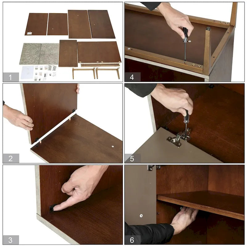 Meuble d'appoint moderne du milieu du siècle, en bois, à 2 portes, pouvant servir de table basse d'entrée, de buffet de chambre ou de commode - 75 cm (29,5 pouces)