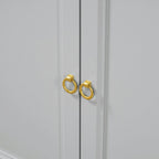 Buffet moderne avec très grand espace de rangement, poignées et pieds de support en métal, idéal pour le salon et la salle à manger.