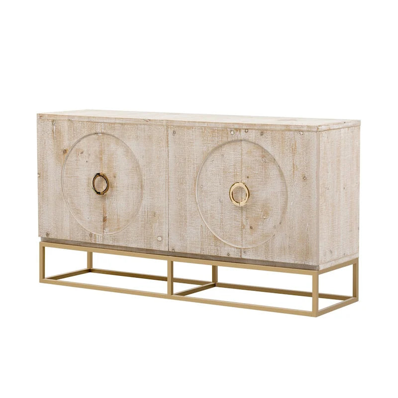 Buffet à 4 portes de 60 pouces avec étagères réglables