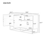 Buffet à 4 portes de 60 pouces avec étagères réglables