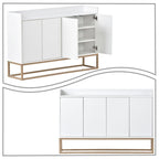 Buffet minimaliste en bois, autoportant, avec pieds en métal