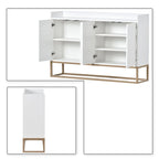 Buffet minimaliste en bois, autoportant, avec pieds en métal