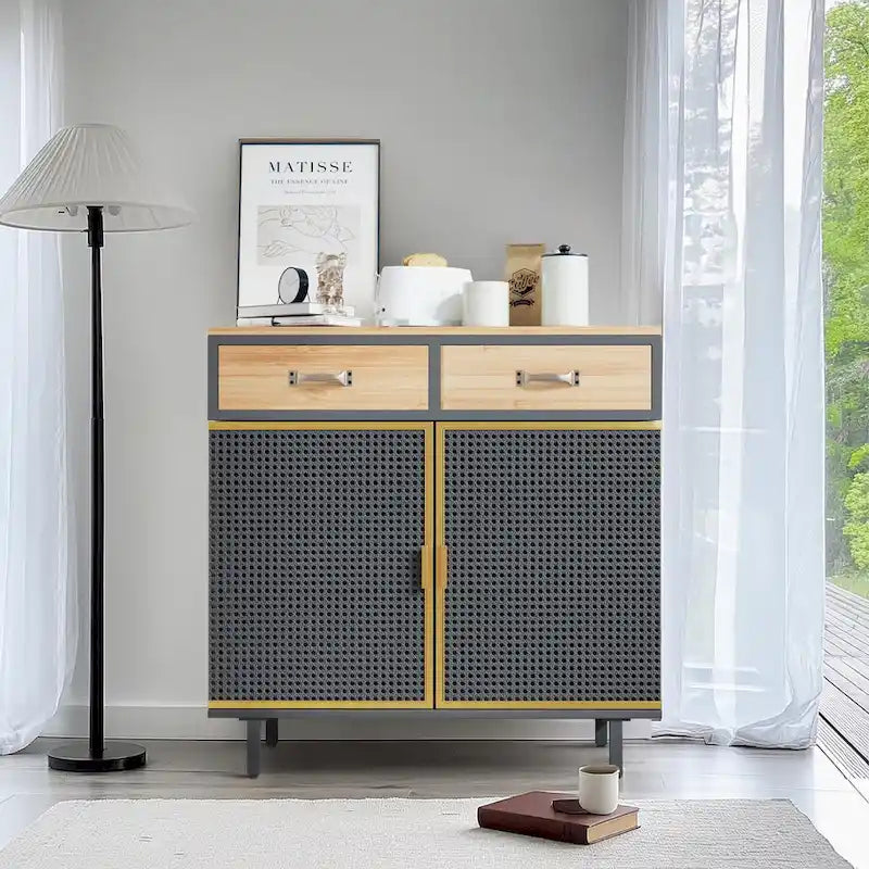 Buffet décoratif moderne avec tiroirs et portes