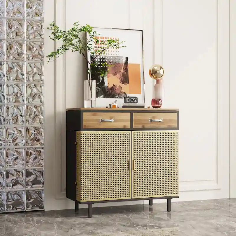 Buffet décoratif moderne avec tiroirs et portes