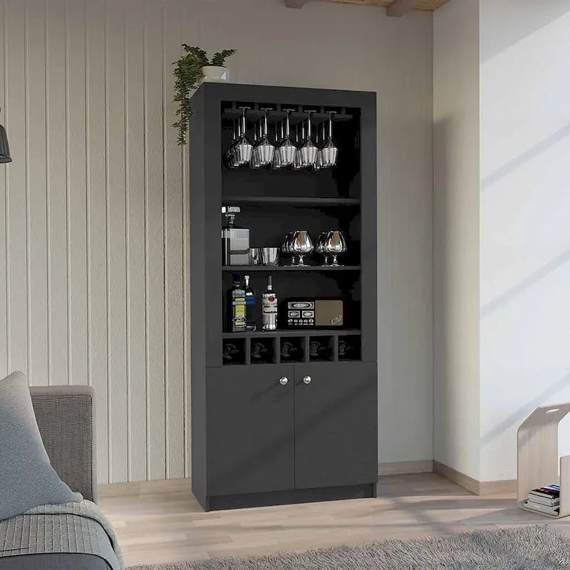 Meuble bar pour cuisine, salle à manger, salon, noir