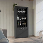 Meuble bar pour cuisine, salle à manger, salon, noir
