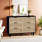 43.316-Drawers Rattan Storage Cabinet Rattan Drawer,for Bedroom,Living Room
