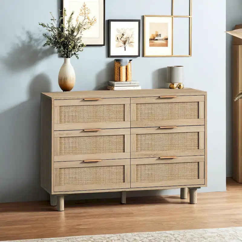 Meuble de rangement en rotin à 43,316 tiroirs, pour chambre et salon.