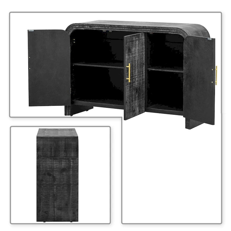 Buffet en bois style vintage chic avec patins de protection