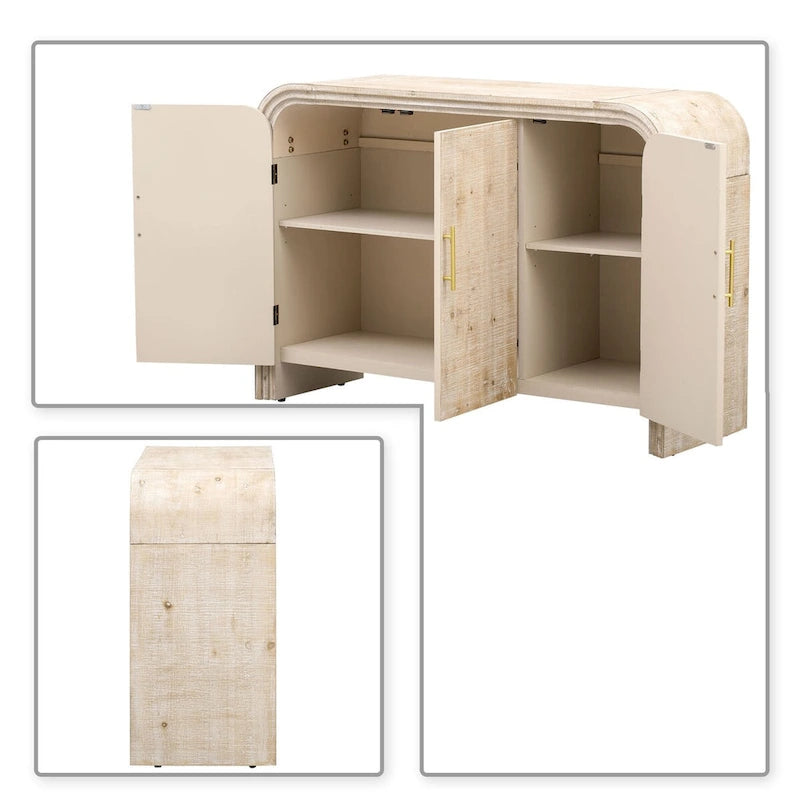 Buffet en bois style vintage chic avec patins de protection