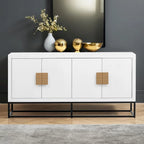 Meuble léger au design luxueux, doté de pieds de support uniques et d'étagères réglables, idéal pour les salons et les couloirs.