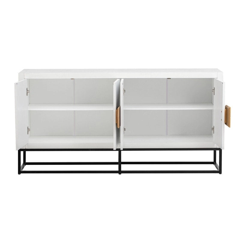 Meuble léger au design luxueux, doté de pieds de support uniques et d'étagères réglables, idéal pour les salons et les couloirs.