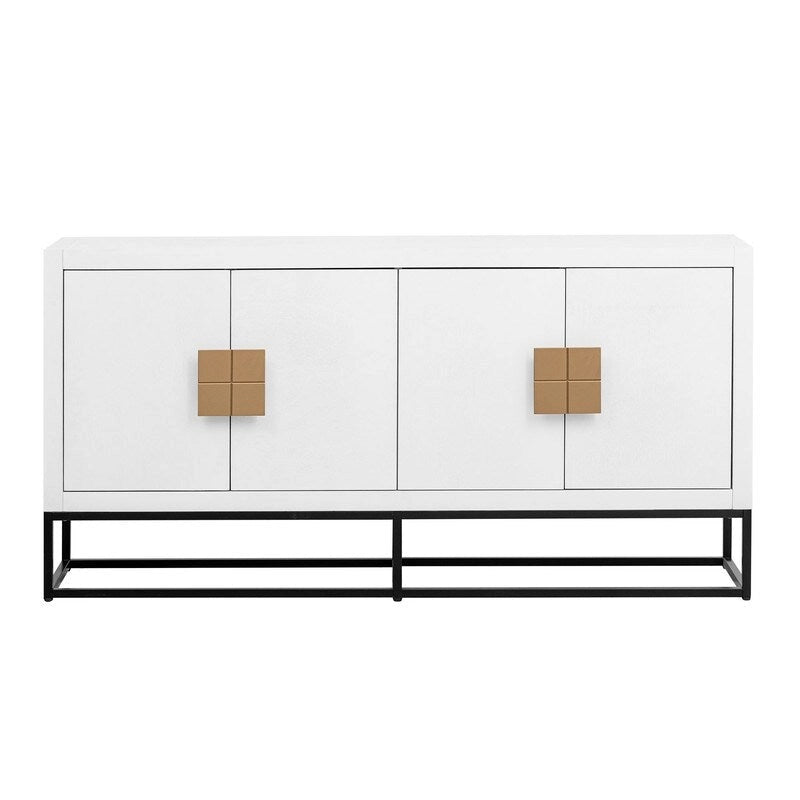 Meuble léger au design luxueux, doté de pieds de support uniques et d'étagères réglables, idéal pour les salons et les couloirs.