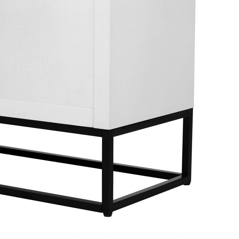 Meuble léger au design luxueux, doté de pieds de support uniques et d'étagères réglables, idéal pour les salons et les couloirs.