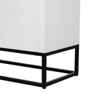 Meuble léger au design luxueux, doté de pieds de support uniques et d'étagères réglables, idéal pour les salons et les couloirs.