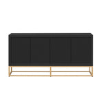 Meuble léger au design luxueux, doté de pieds de support uniques et d'étagères réglables, idéal pour les salons et les couloirs.
