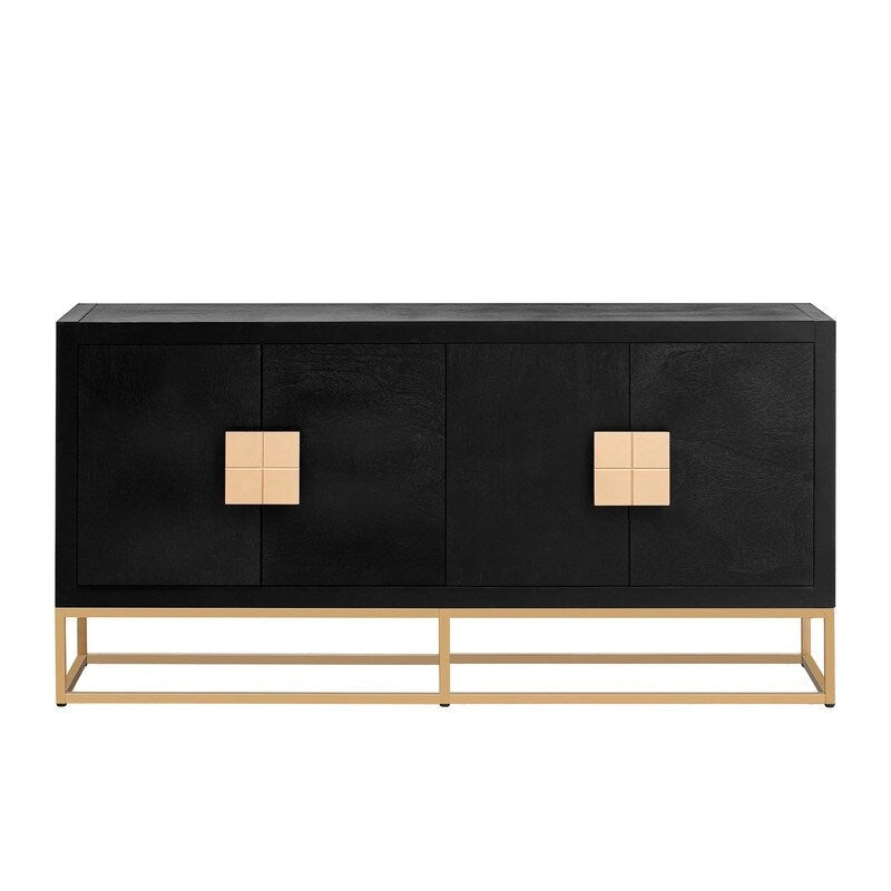 Meuble léger au design luxueux, doté de pieds de support uniques et d'étagères réglables, idéal pour les salons et les couloirs.