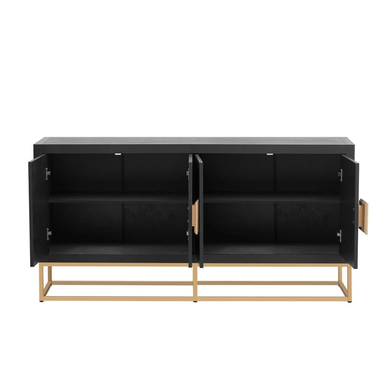 Meuble léger au design luxueux, doté de pieds de support uniques et d'étagères réglables, idéal pour les salons et les couloirs.