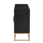 Meuble léger au design luxueux, doté de pieds de support uniques et d'étagères réglables, idéal pour les salons et les couloirs.