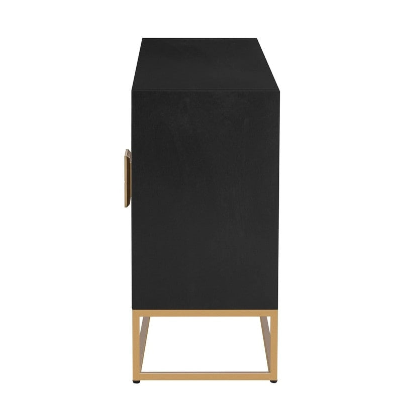 Meuble léger au design luxueux, doté de pieds de support uniques et d'étagères réglables, idéal pour les salons et les couloirs.