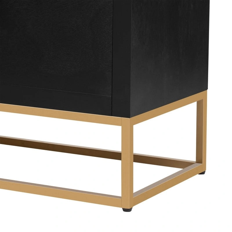 Meuble léger au design luxueux, doté de pieds de support uniques et d'étagères réglables, idéal pour les salons et les couloirs.
