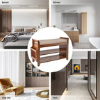 Étagère à chaussures à 2 niveaux avec banc en bambou pour entrée - 39,6 x 11,6 x 19,6 cm