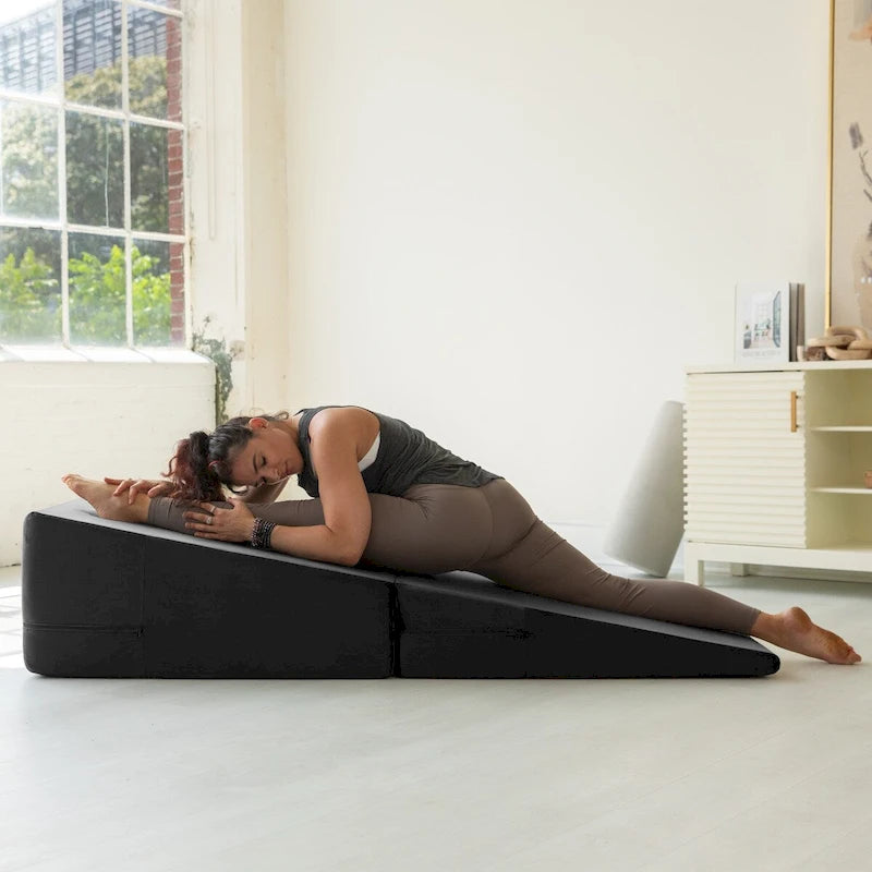 Rampe d'accès Avana Reach Super Ramp / Banc de lit convertible avec housse amovible pour yoga et massage, en microvelours