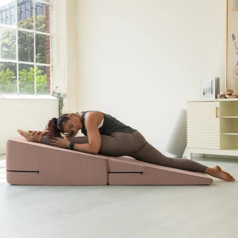 Rampe d'accès Avana Reach Super Ramp / Banc de lit convertible avec housse amovible pour yoga et massage, en microvelours