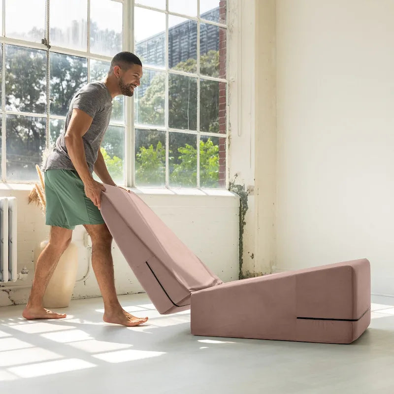Rampe d'accès Avana Reach Super Ramp / Banc de lit convertible avec housse amovible pour yoga et massage, en microvelours