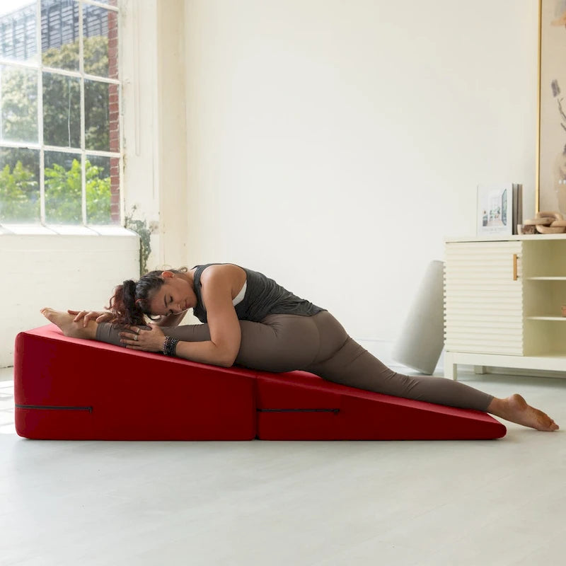 Rampe d'accès Avana Reach Super Ramp / Banc de lit convertible avec housse amovible pour yoga et massage, en microvelours