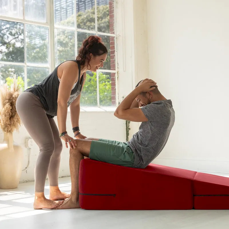 Rampe d'accès Avana Reach Super Ramp / Banc de lit convertible avec housse amovible pour yoga et massage, en microvelours