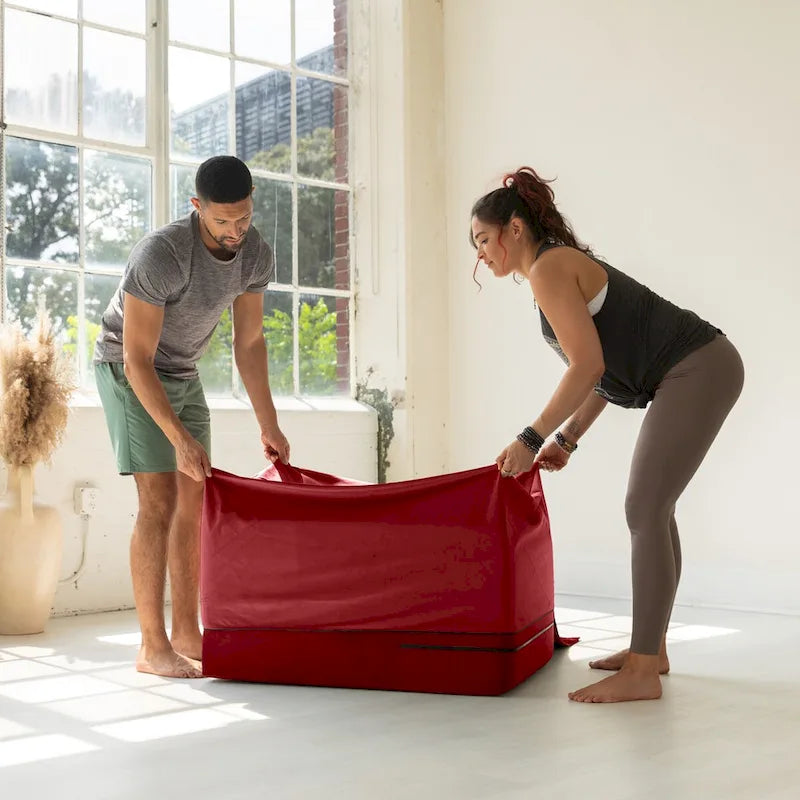 Rampe d'accès Avana Reach Super Ramp / Banc de lit convertible avec housse amovible pour yoga et massage, en microvelours