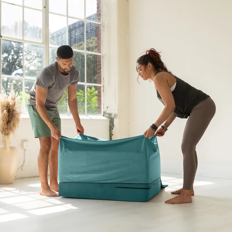 Rampe d'accès Avana Reach Super Ramp / Banc de lit convertible avec housse amovible pour yoga et massage, en microvelours