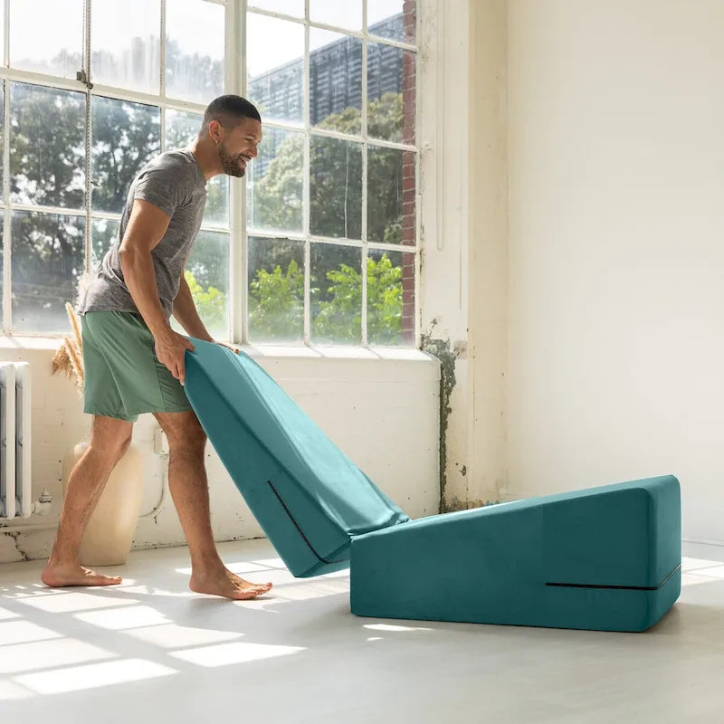 Rampe d'accès Avana Reach Super Ramp / Banc de lit convertible avec housse amovible pour yoga et massage, en microvelours