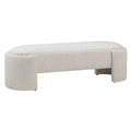 Shawn Boucle Round Bench with Round Half-Bezel Foot, Off-White