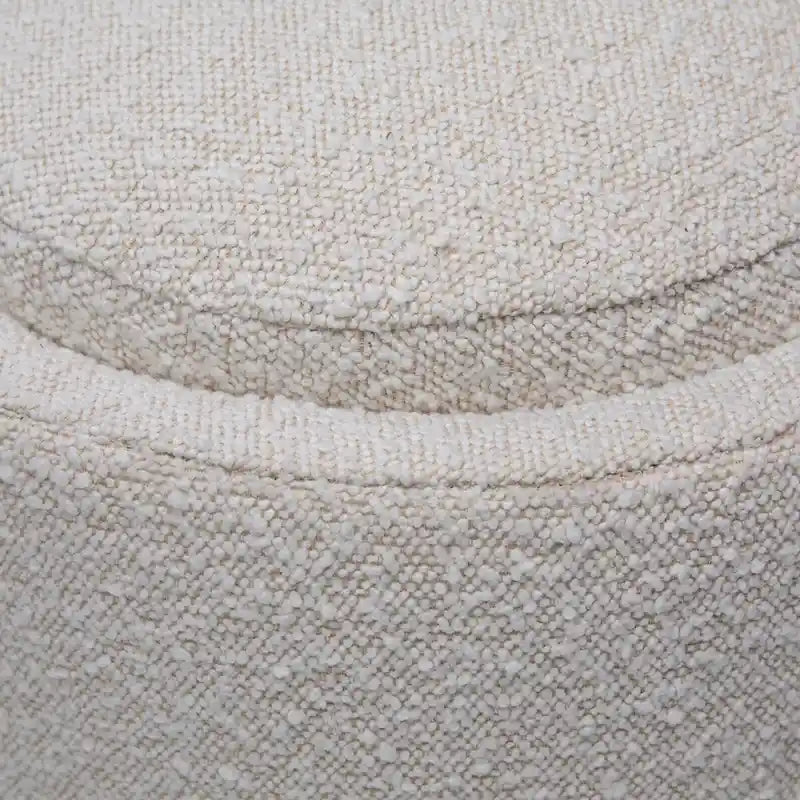 Banc rond Shawn Boucle avec pied rond à demi-bavette, blanc cassé