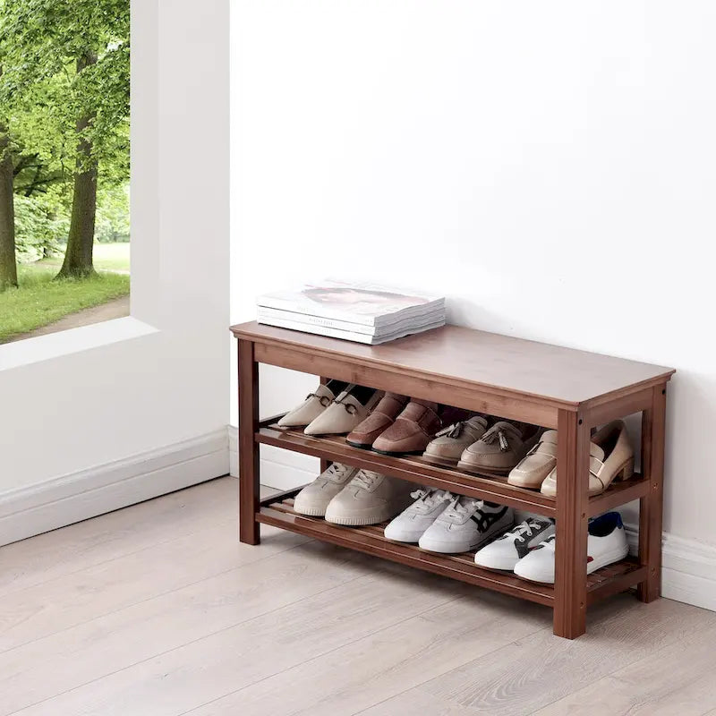 Home Use Simple Storage Rack, Doorway Shoe Storage Bench, Two-tier Economy Shoe Cabinet